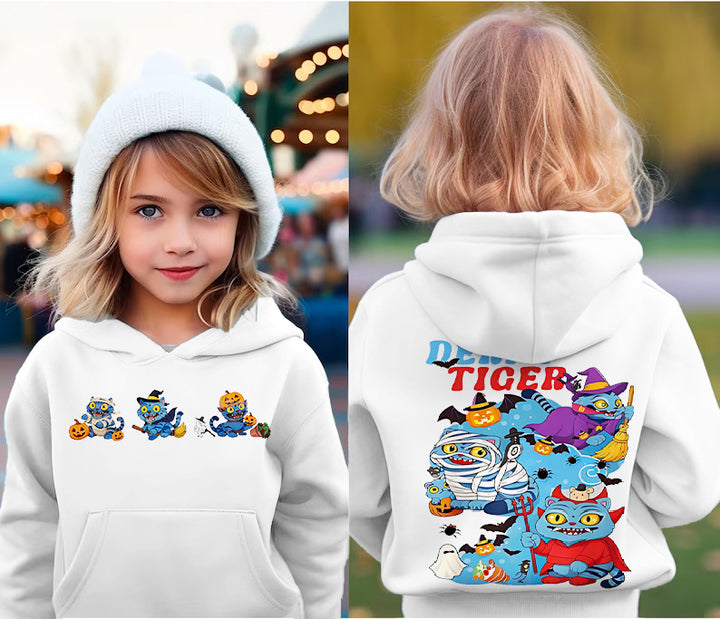 Halloween Demon Cat Derpy Children's Hooded Hoodie