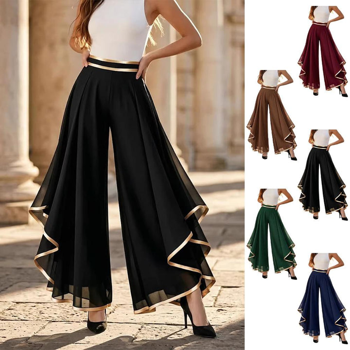 Chiffon Pants for Women High Waisted Casual Wide Leg Chiffon Pants Flowy Lounge Trousers for Daily Vacation beautiful