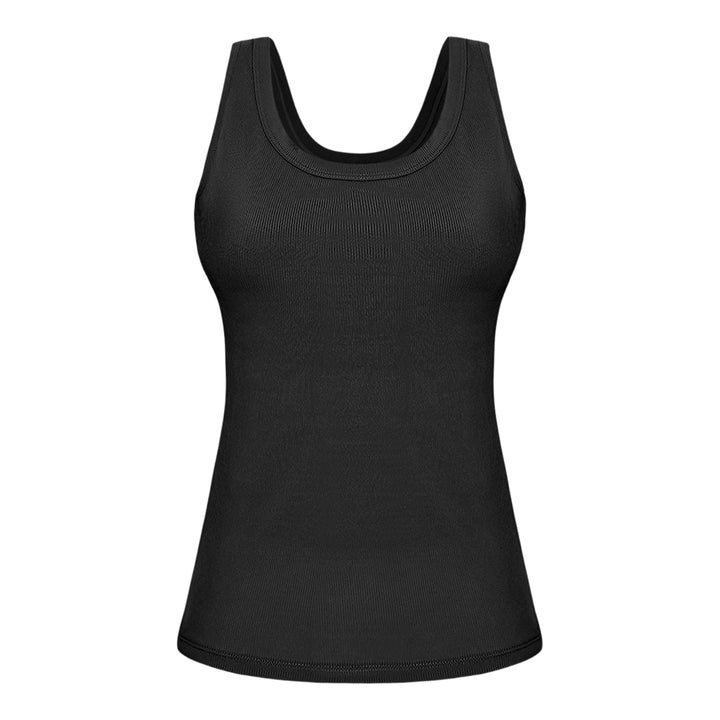 Built in Bra Tank Tops for Women U-Back Summer Sexy Casual Sleeveless Fitted Tank with Removable Pads for Gym welcoming