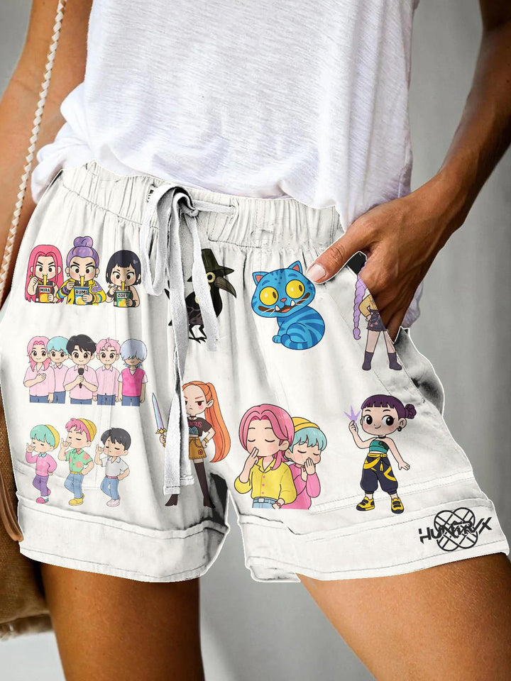 Demon Hunters Huntrix Print Casual Shorts