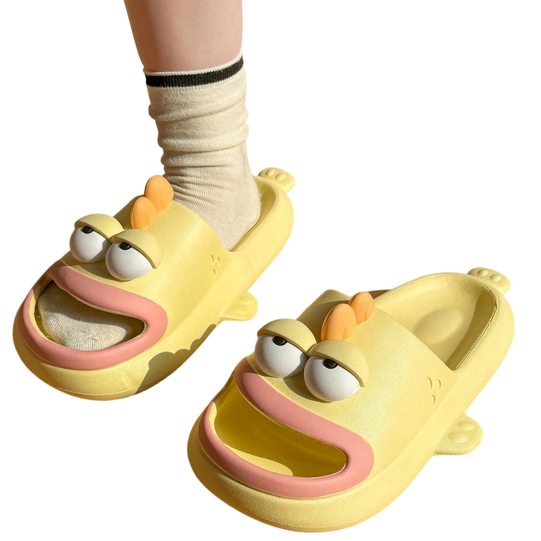 Fish Slippers for Women Open Toe Indoor Funny Animal Slippers Cartoon Anti-Slip Shower Slides for Bedroom ingenious