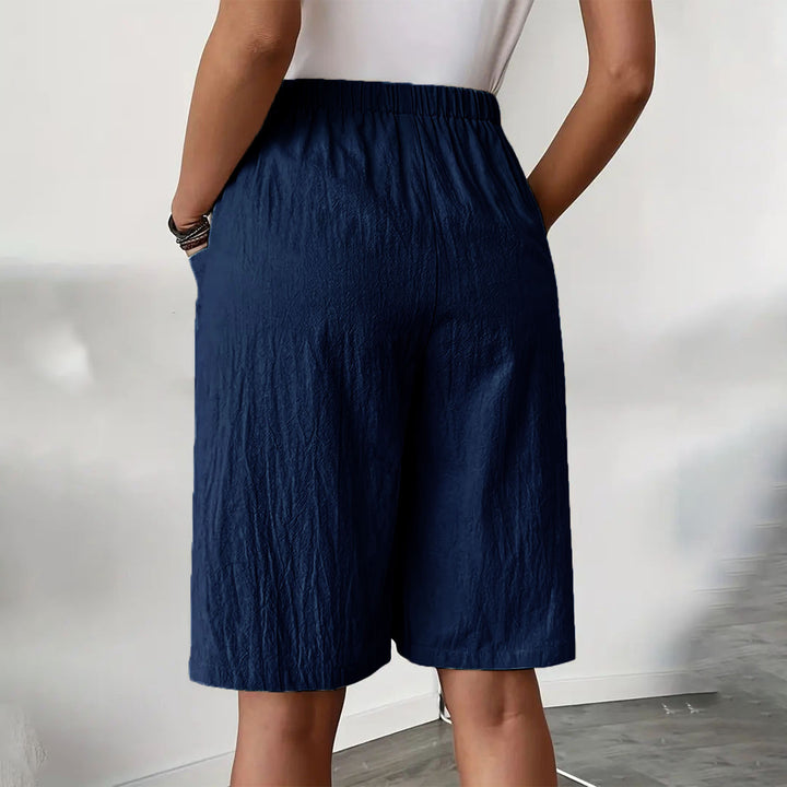 Womens Skorts with Pockets Wrap Summer Casual Bermuda Shorts Elastic Waist Wide Leg Skorts for Running Sports regular