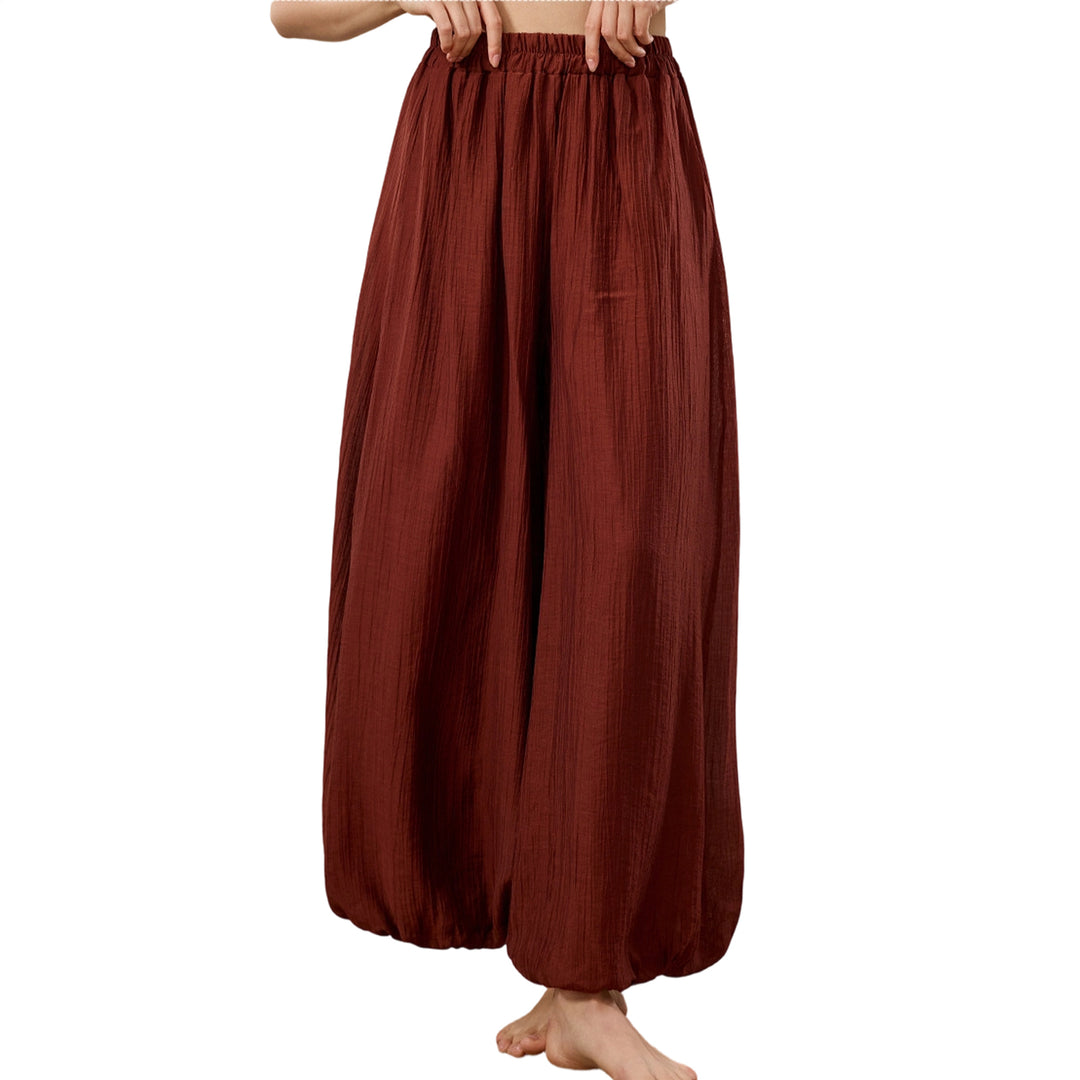 Yoga Harem Pants Women Elastic Waist Casual Yoga Pants Boho Flowy Hippie Trousers for Workout Sports Dance like-minded