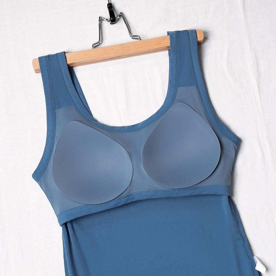 Built in Bra Tank Tops for Women U-Back Summer Sexy Casual Sleeveless Fitted Tank with Removable Pads for Gym welcoming