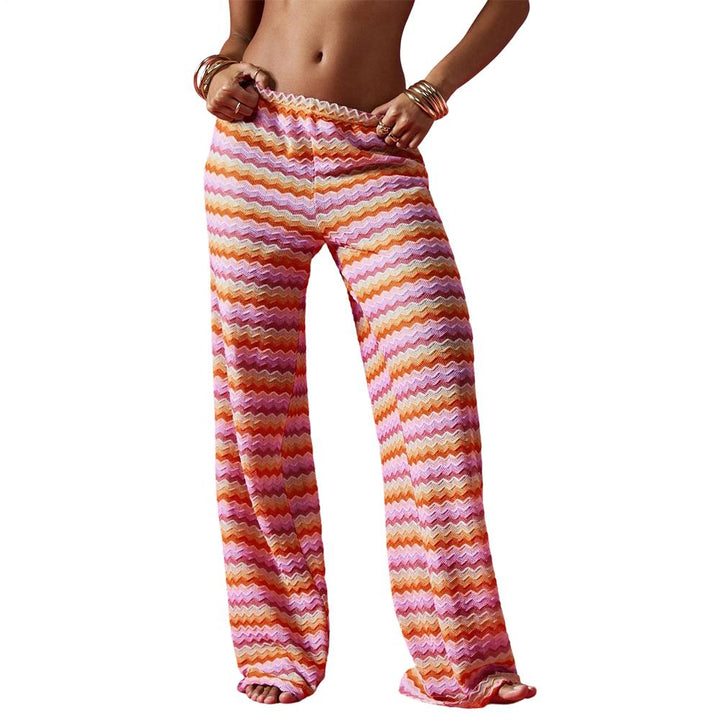 Striped Pants Women Wide Leg Elastic Waist Striped Wide Leg Pants Casual Loose Trousers for Everyday Wear exceptional