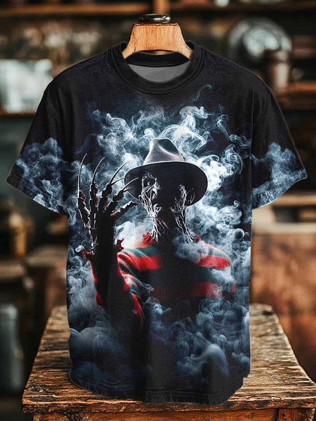 Halloween Horror Movie Print Crew Neck T-shirt