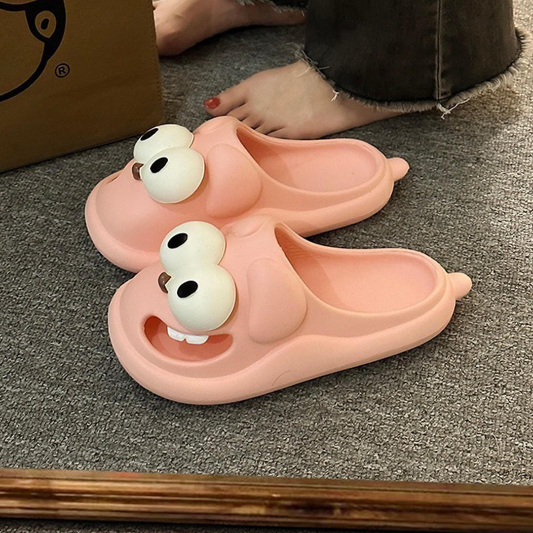 Animal Slippers for Women Closed Toe Cartoon Dog Slippers Casual Thick Sole Indoor Slides for Home Bedroom heathly