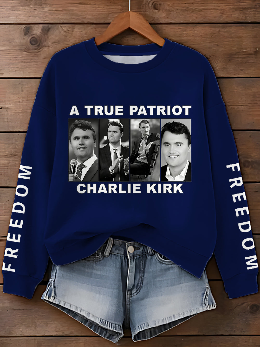 Charlie Kirk Printed Long Sleeve Casual Top