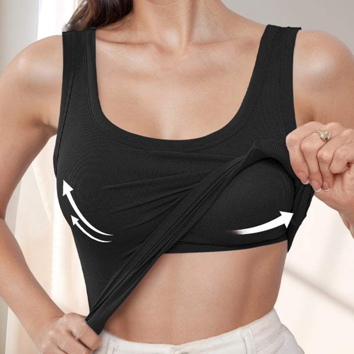 Built in Bra Tank Tops for Women U-Back Summer Sexy Casual Sleeveless Fitted Tank with Removable Pads for Gym welcoming
