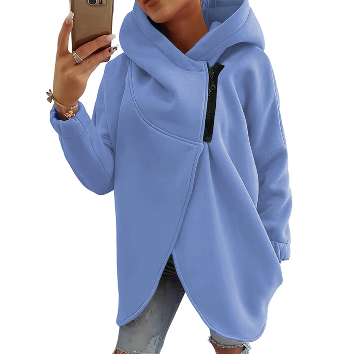 Oversized Zip Up Hoodie for Women Asymmetric Long Sleeve Trendy Hoodies Jackets with Large Hood for Travel attractively