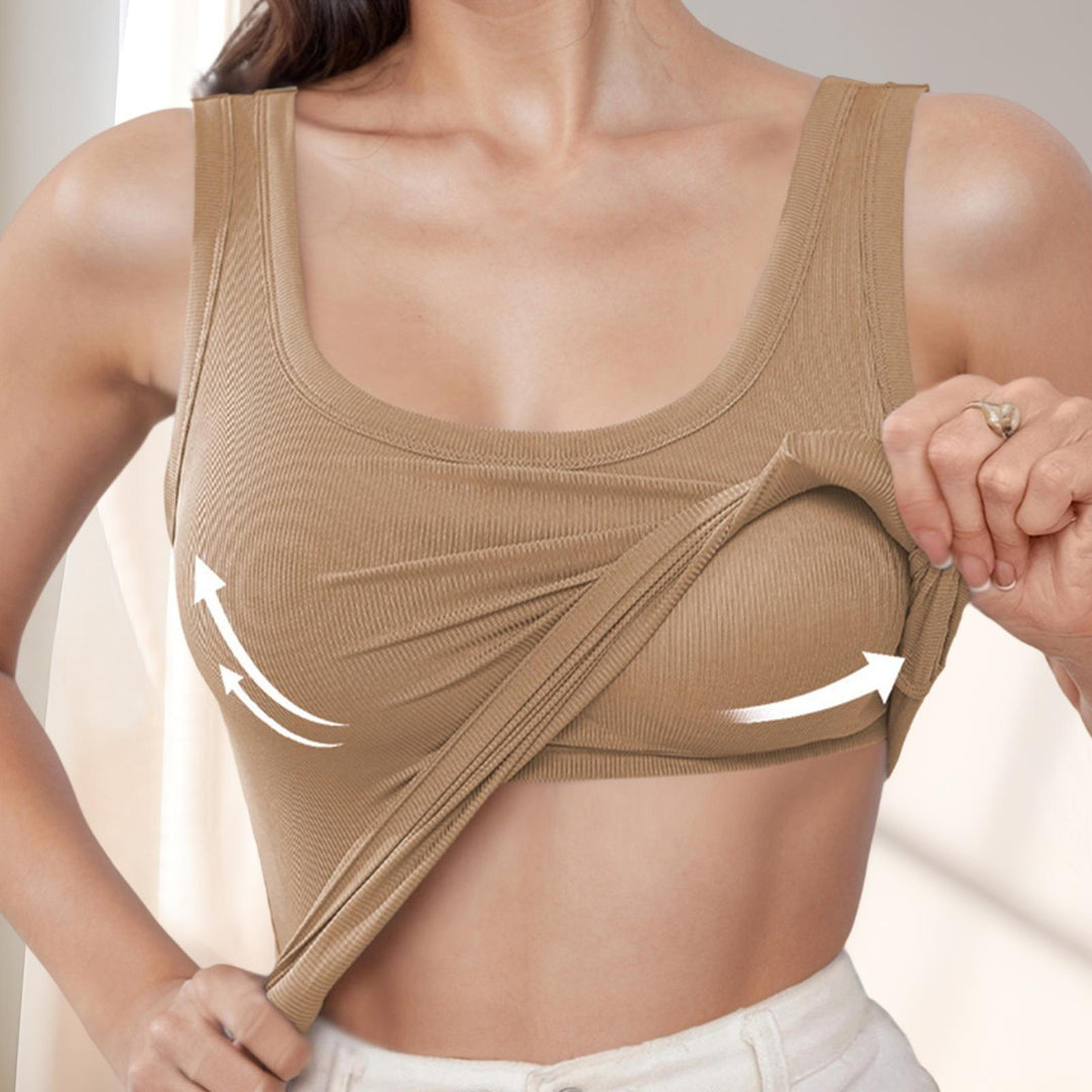 Built in Bra Tank Tops for Women U-Back Summer Sexy Casual Sleeveless Fitted Tank with Removable Pads for Gym welcoming