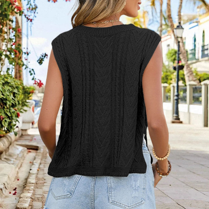 Knit Sleeveless Tops for Women Crew Neck Casual Cable Knit Tank Tops Solid Summer Sleeveless Shirt Daily Wear successful
