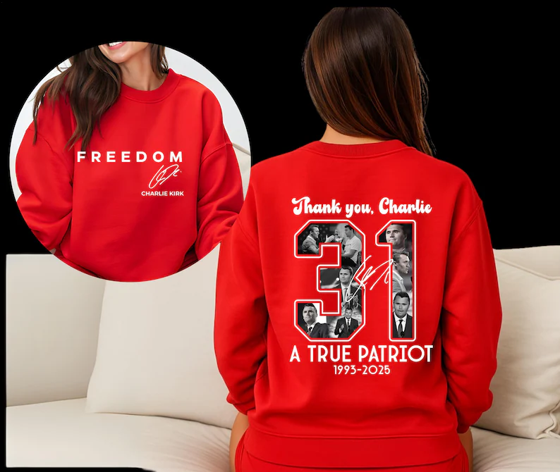 Justice For Charlie Kirk Printed Long Sleeve Casual Top