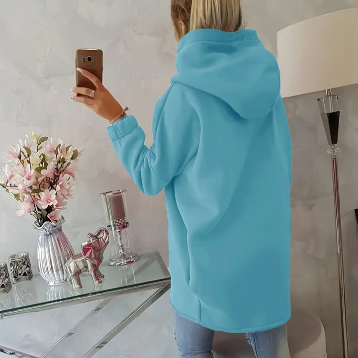 Oversized Zip Up Hoodie for Women Asymmetric Long Sleeve Trendy Hoodies Jackets with Large Hood for Travel attractively