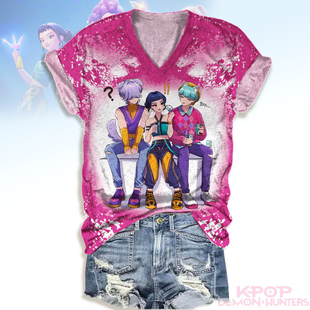 Demon Hunters Huntrix V-neck T-Shirt