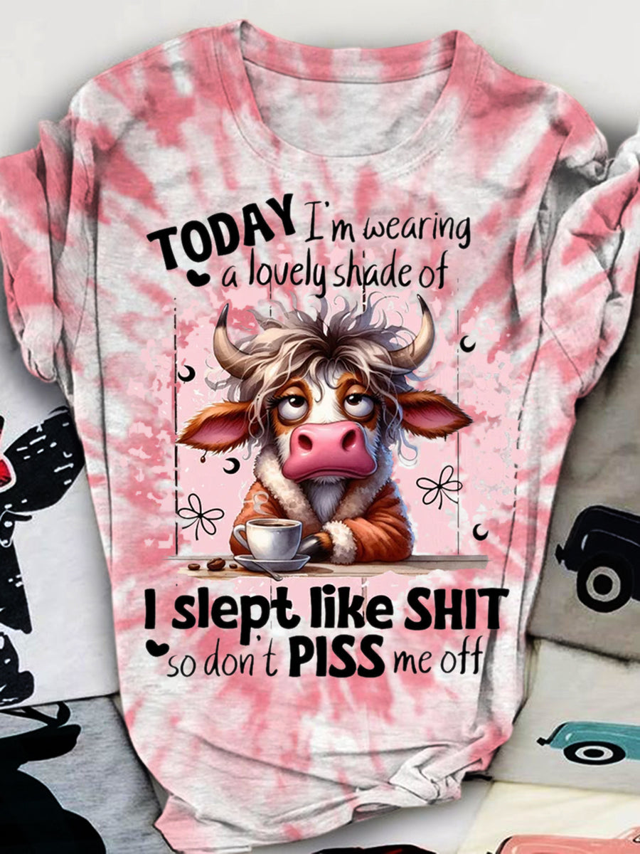 American Fun Cartoon Print Crewneck T-Shirt main image 0