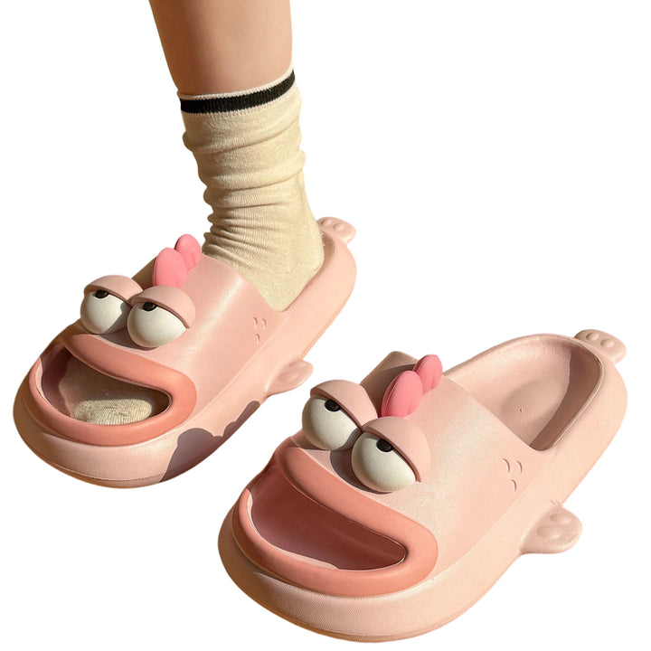 Fish Slippers for Women Open Toe Indoor Funny Animal Slippers Cartoon Anti-Slip Shower Slides for Bedroom ingenious