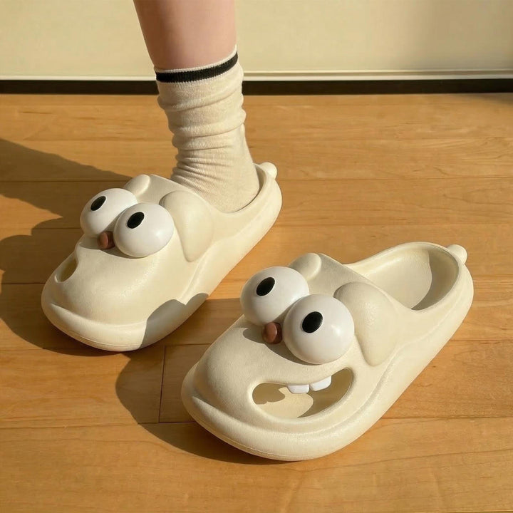 Animal Slippers for Women Closed Toe Cartoon Dog Slippers Casual Thick Sole Indoor Slides for Home Bedroom heathly