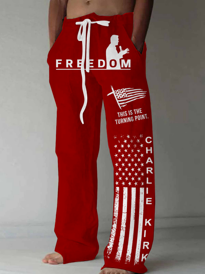 Men's Charlie Kirk Freedom Casual Elastic Waist Pants