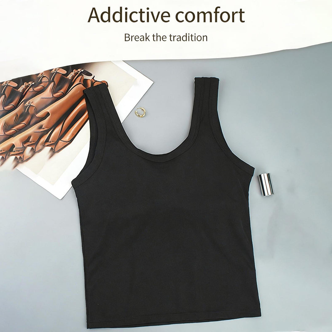 Built in Bra Tank Tops for Women U-Back Summer Sexy Casual Sleeveless Fitted Tank with Removable Pads for Gym welcoming