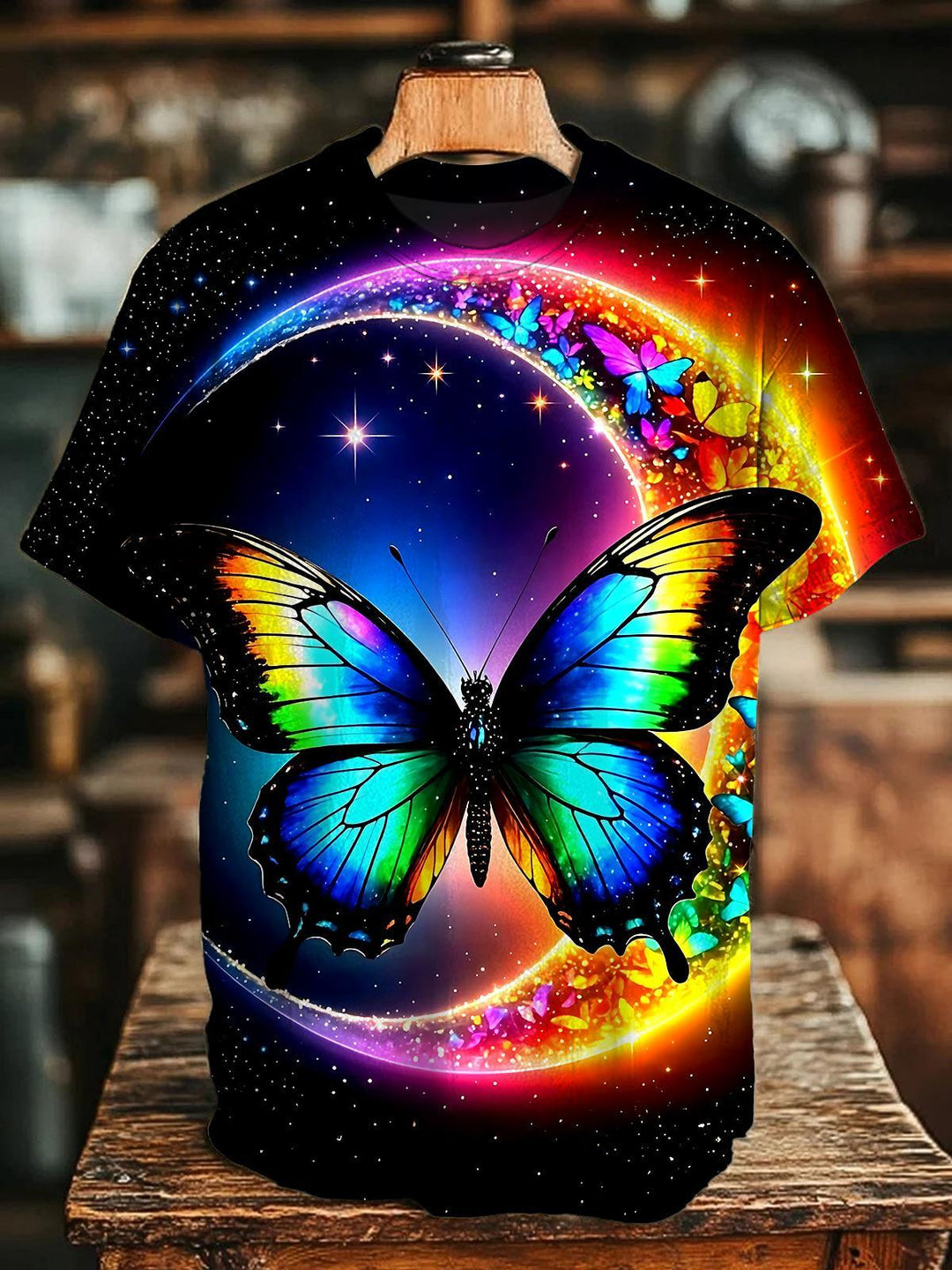 Butterfly Moon Women's Short Sleeve Crew Neck T-shirt