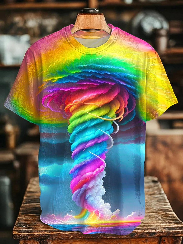 Colorful Tornado Hippie Crew Neck T-shirt
