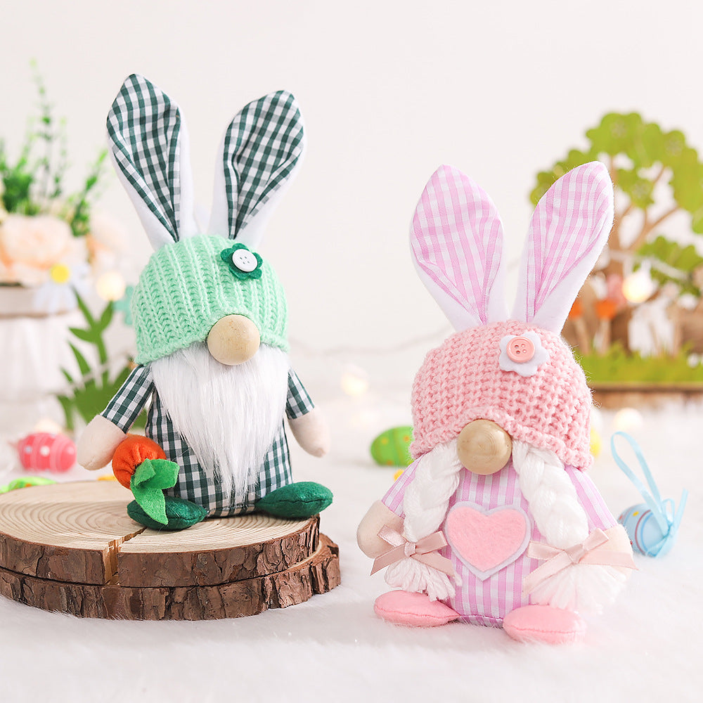 Easter Plaid Bunny Gnomes Doll