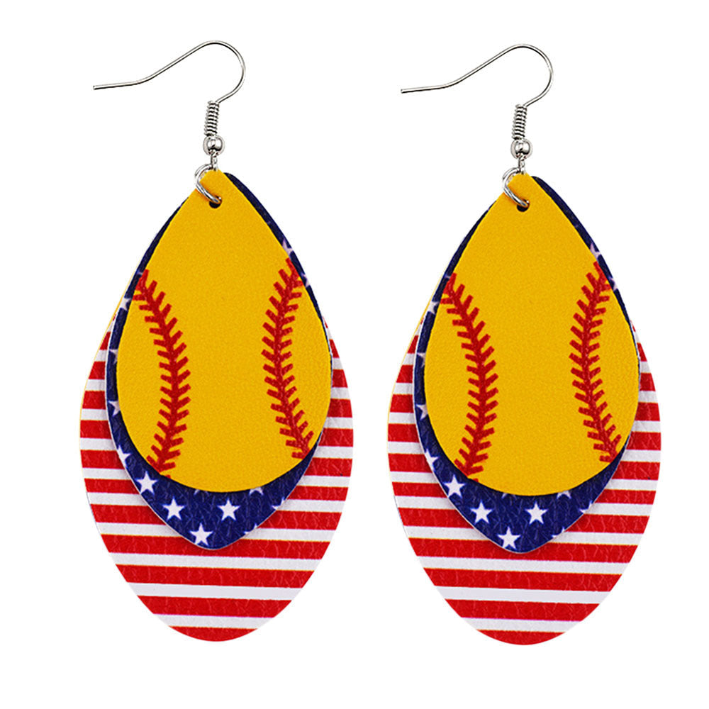 Baseball Sport Waterdrop Earrings