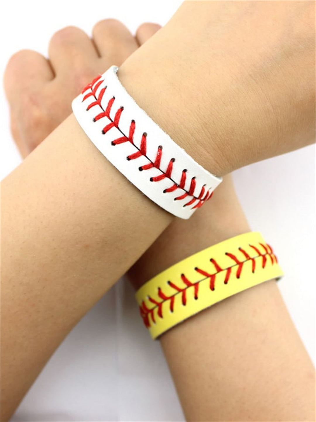 Baseball Softball Stitched Leather Sports Bracelet