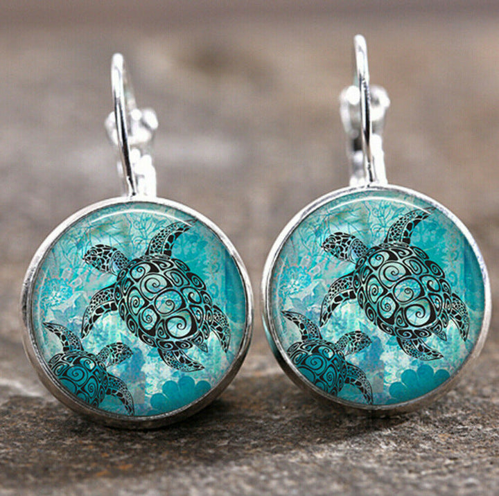 Time Stone Sunflower Earrings