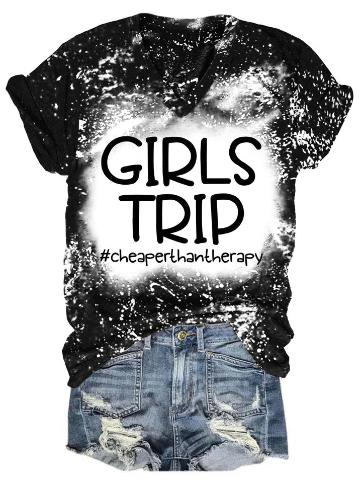 Girls Trip Bleaching V Neck T-shirt