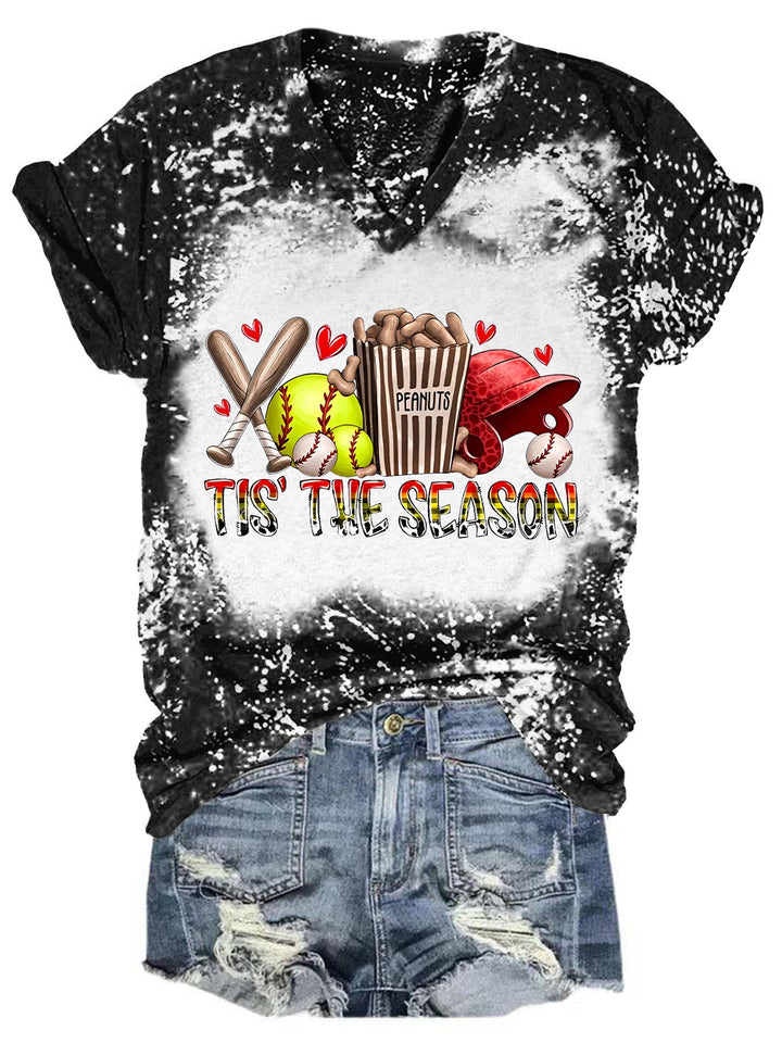 Tis' The Season Sport Tie Dye V Neck T-shirt