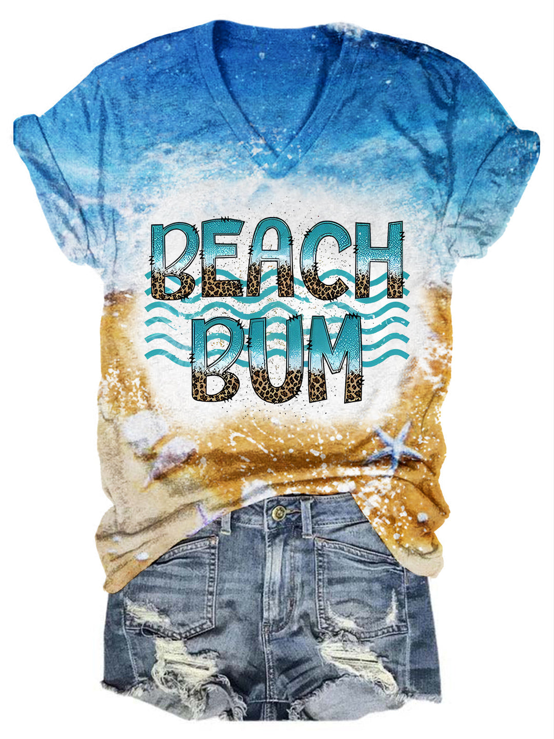 Women's Beach Print Casual T-Shirt
