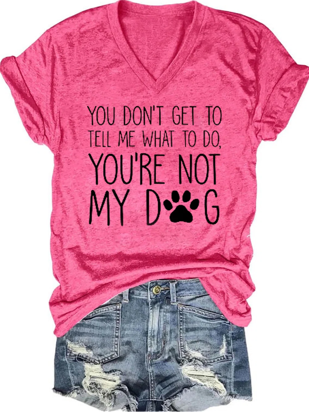 You're Not My Dog V Neck Short Sleeve T-Shirt