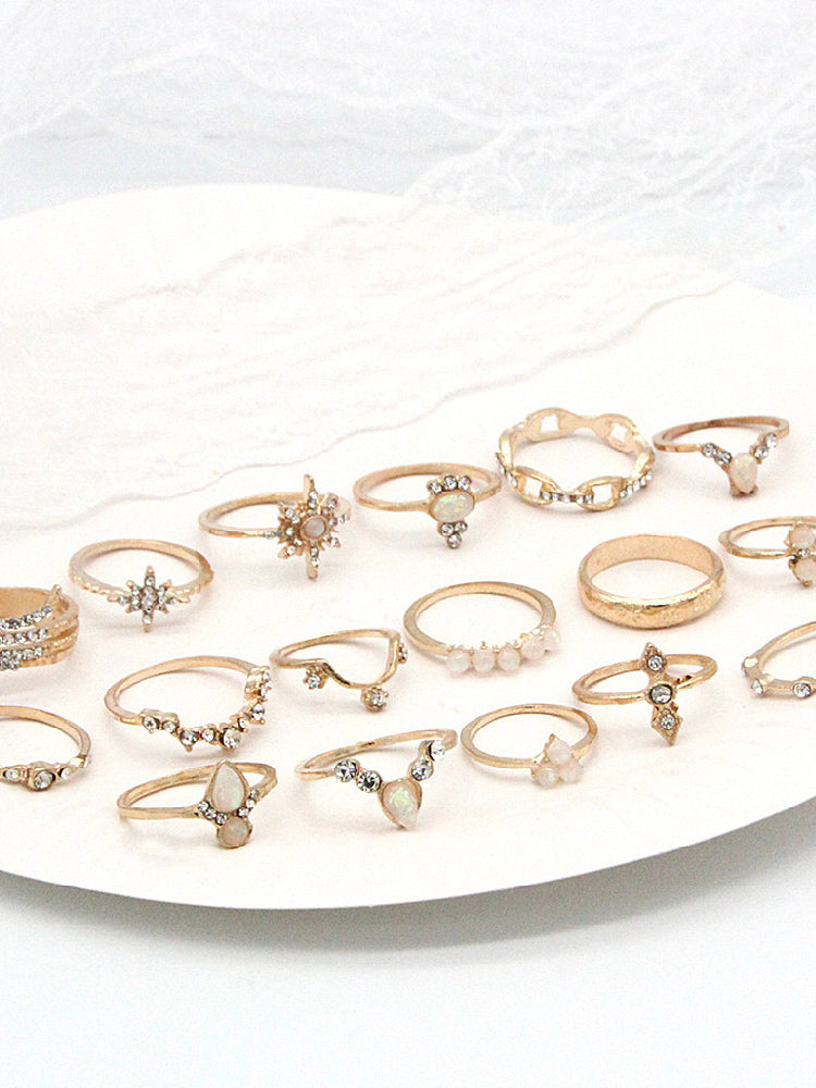 Retro Bohemia Ring 17 Piece Set