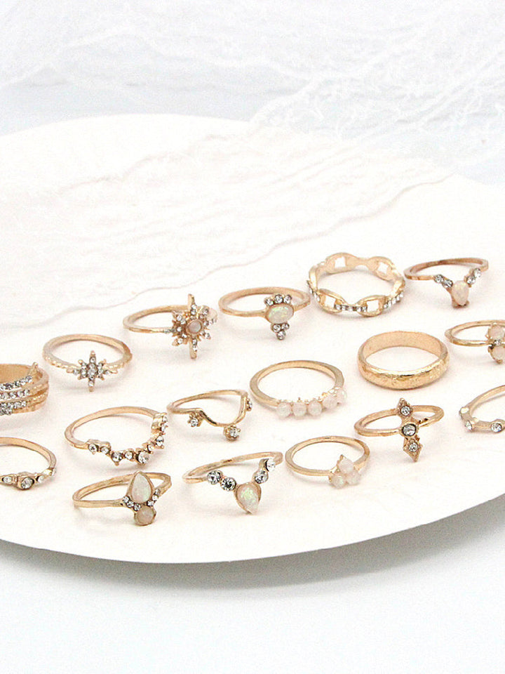 Retro Bohemia Ring 17 Piece Set