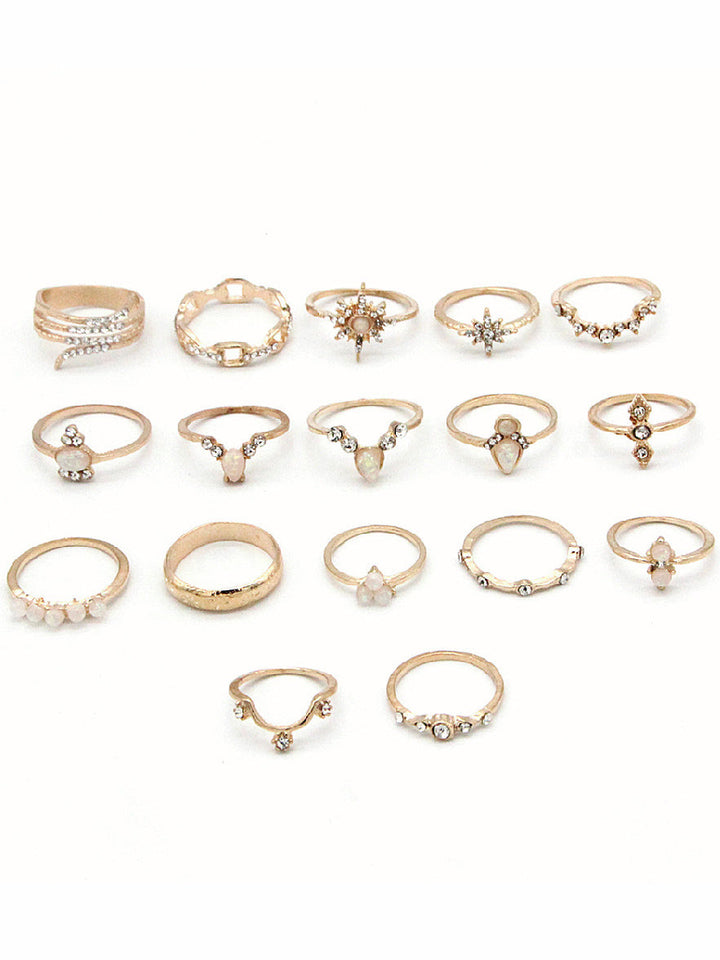 Retro Bohemia Ring 17 Piece Set