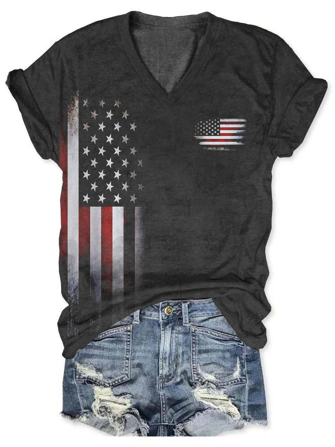 American flag independence day women T-Shirt