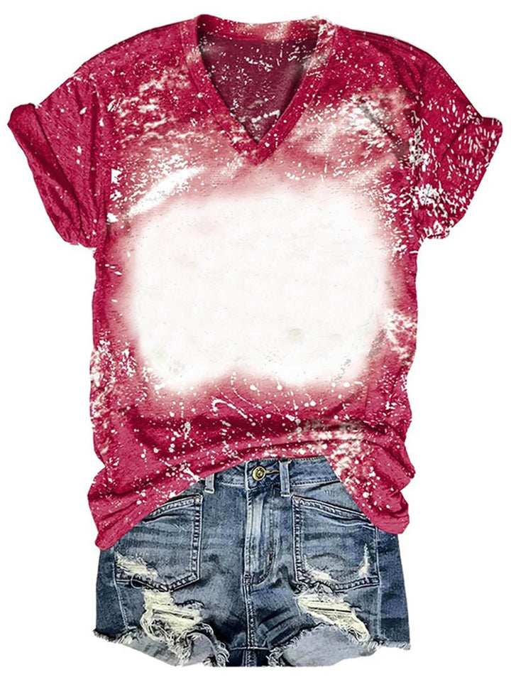 Do It Yourself Tie-dye Print V-neck T-shirt