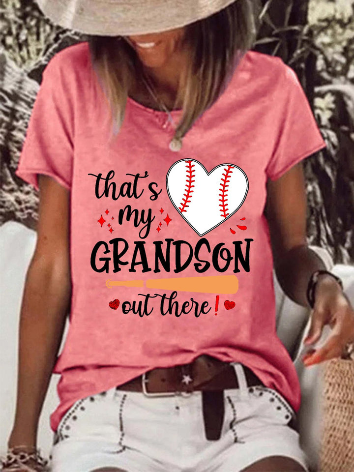 That's My Grandson Out There Baseball Heart Tee
