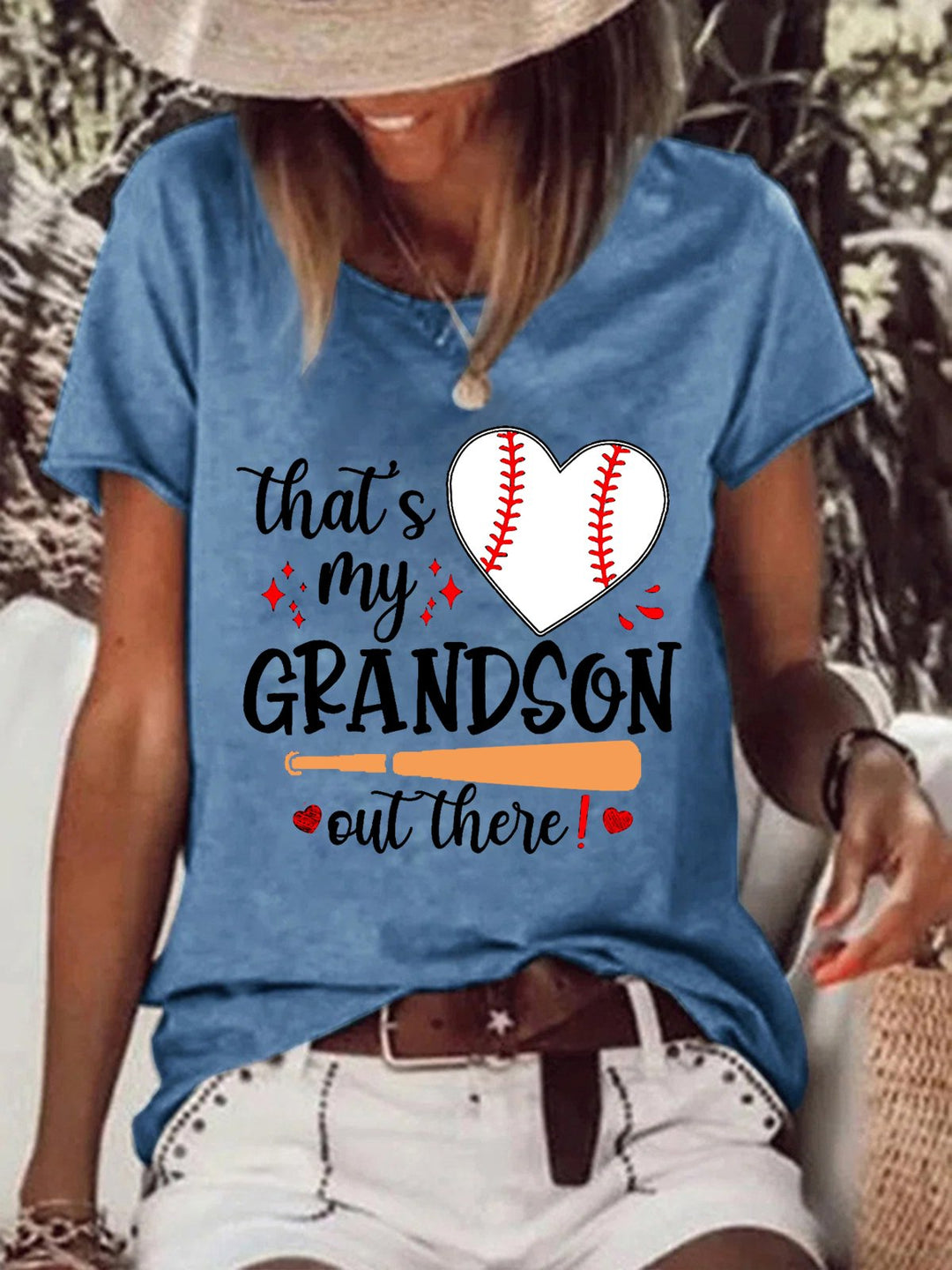 That's My Grandson Out There Baseball Heart Tee