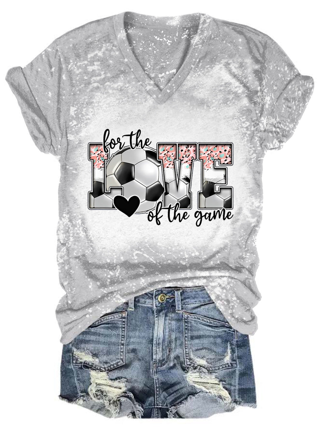 LOVE Soccer Tie Dye V Neck T-shirt