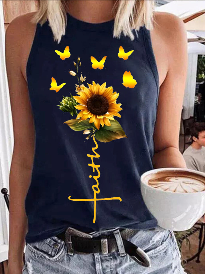 Women's Sunflower Faith Print Vest
