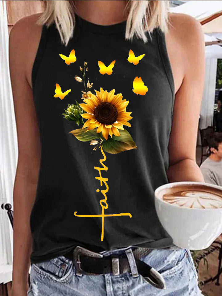 Women's Sunflower Faith Print Vest