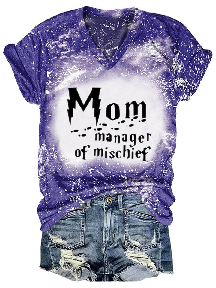 Women's Mother's Day Tie-Dye Print T-Shirt