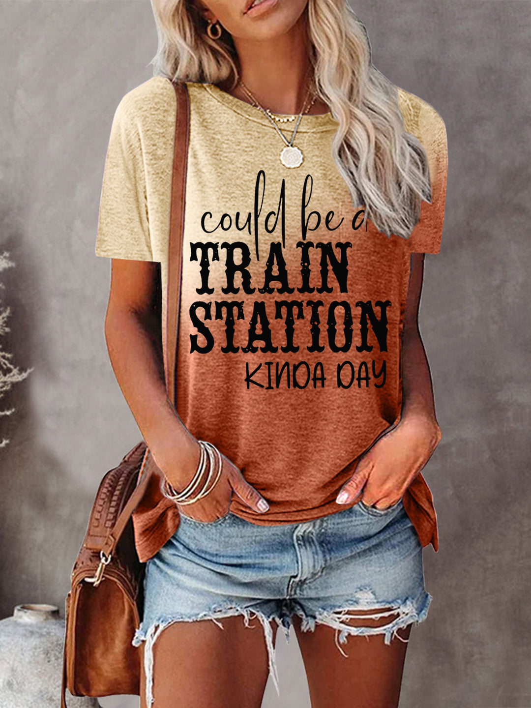 Women's Could Be A Train Station Kinda Day Tie-dye Tee