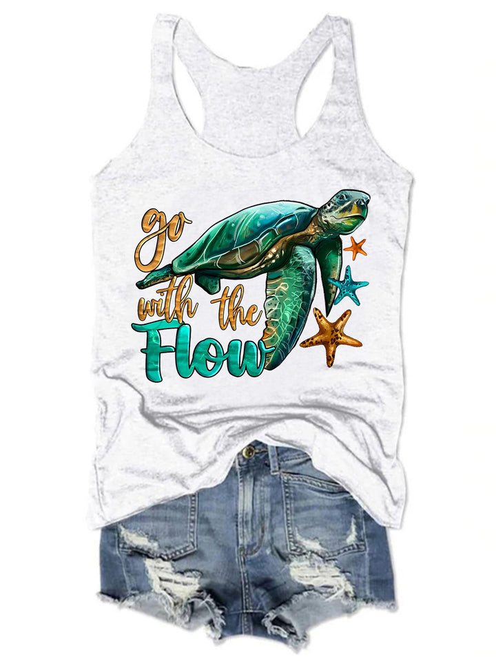 Go With Flow Turtle Print Tank Top