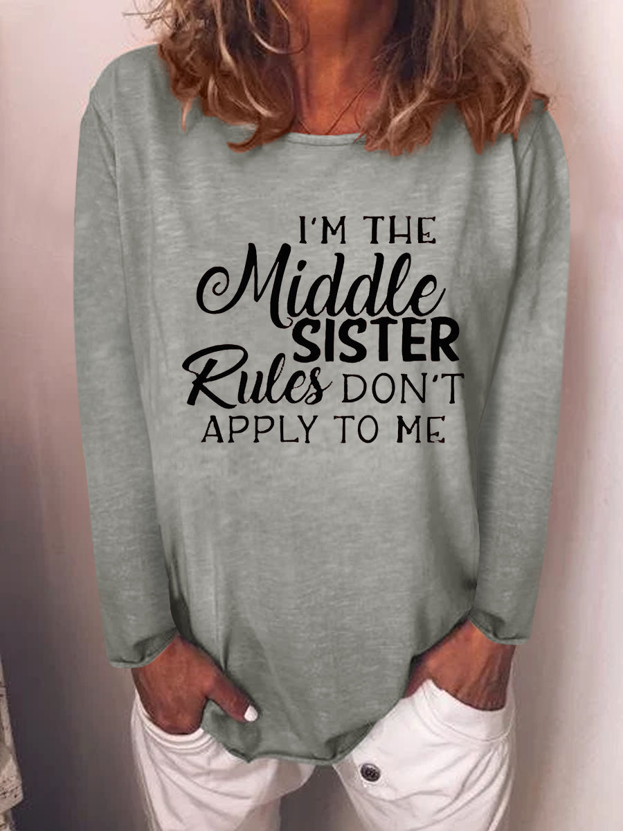 Sisters Rules Funny Long Sleeve Blouse