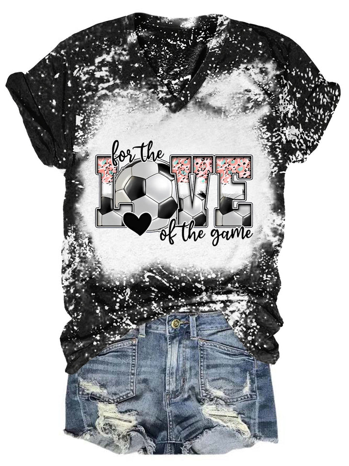 LOVE Soccer Tie Dye V Neck T-shirt