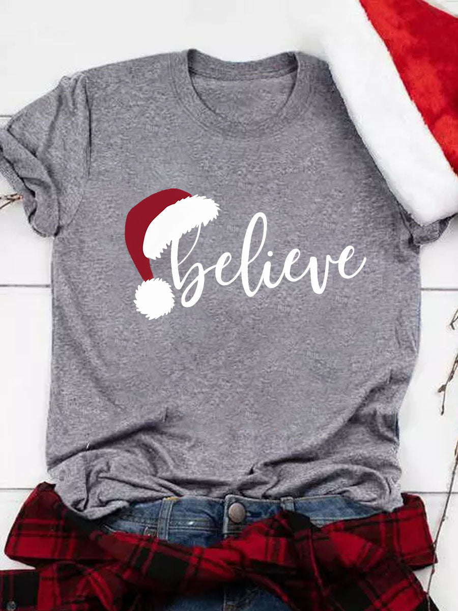 Believe Christmas Print Tee
